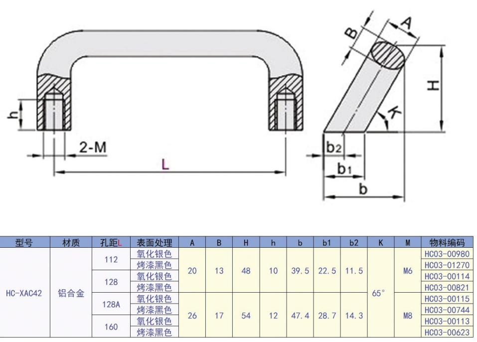 Handle HC-XAG42(HC-C-HHDNFA) Design Drawing