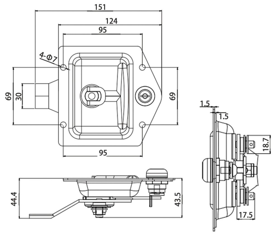 Panel Latches HC-MS857(XAV01) Design Drawing