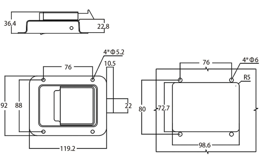 Panel Latches HC-MS858B Design Drawing