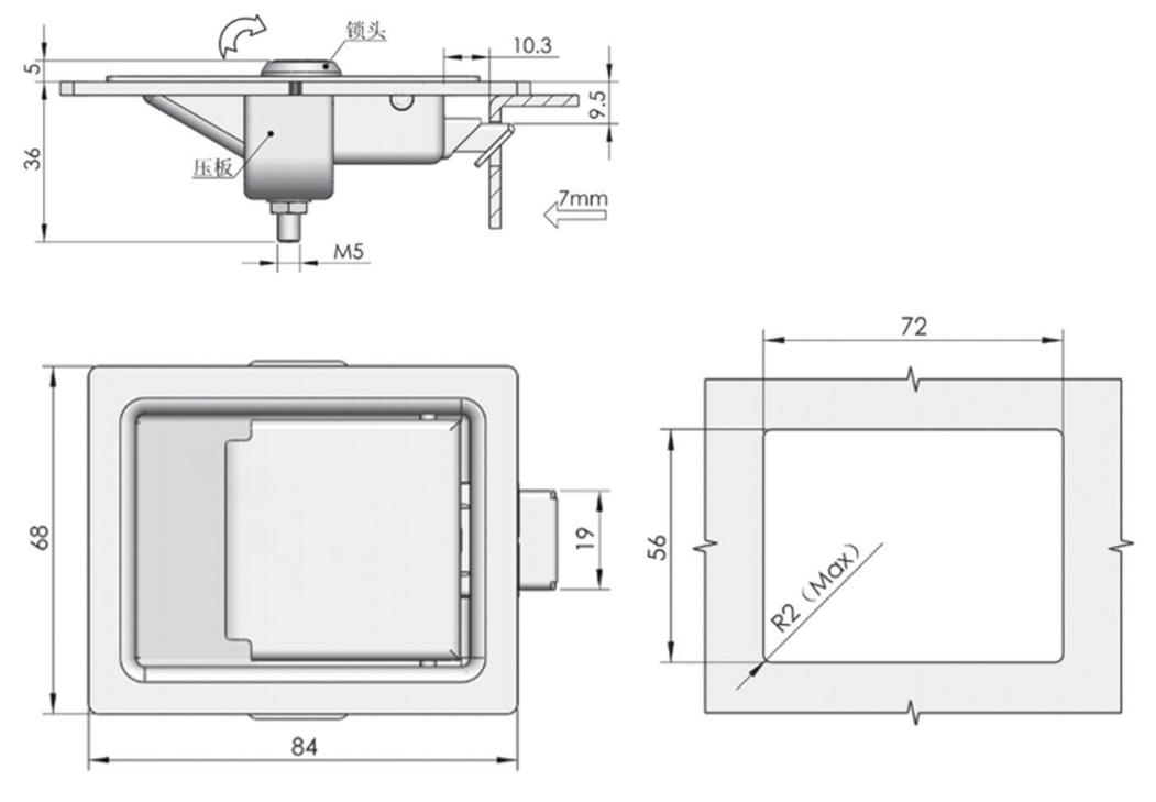 Panel Latches HC-MS866-4A(XAV17) Design Drawing 